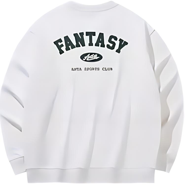 Anta Casual Sports Round Neck Pullover Sweatshirt Men Tops Ivory-White 952448706-2