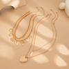 3pcs/set Cross Heart Pendant Necklace Herringbone Snake Chain Choker Accessories