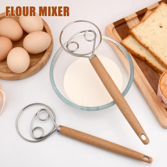 Mehlmischer Dänischer Teigschaber Edelstahl Brotmischer zum einfachen Mischen Pfannkuchen Keksteig Hackbraten Teig Werkzeug Küchenutensil
