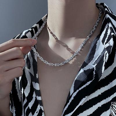 Titanium Steel Emperor Chain Necklace - Men's Trendy Multi-purpose Cuban Style Necklace with 6MM Thick Chain Accessory