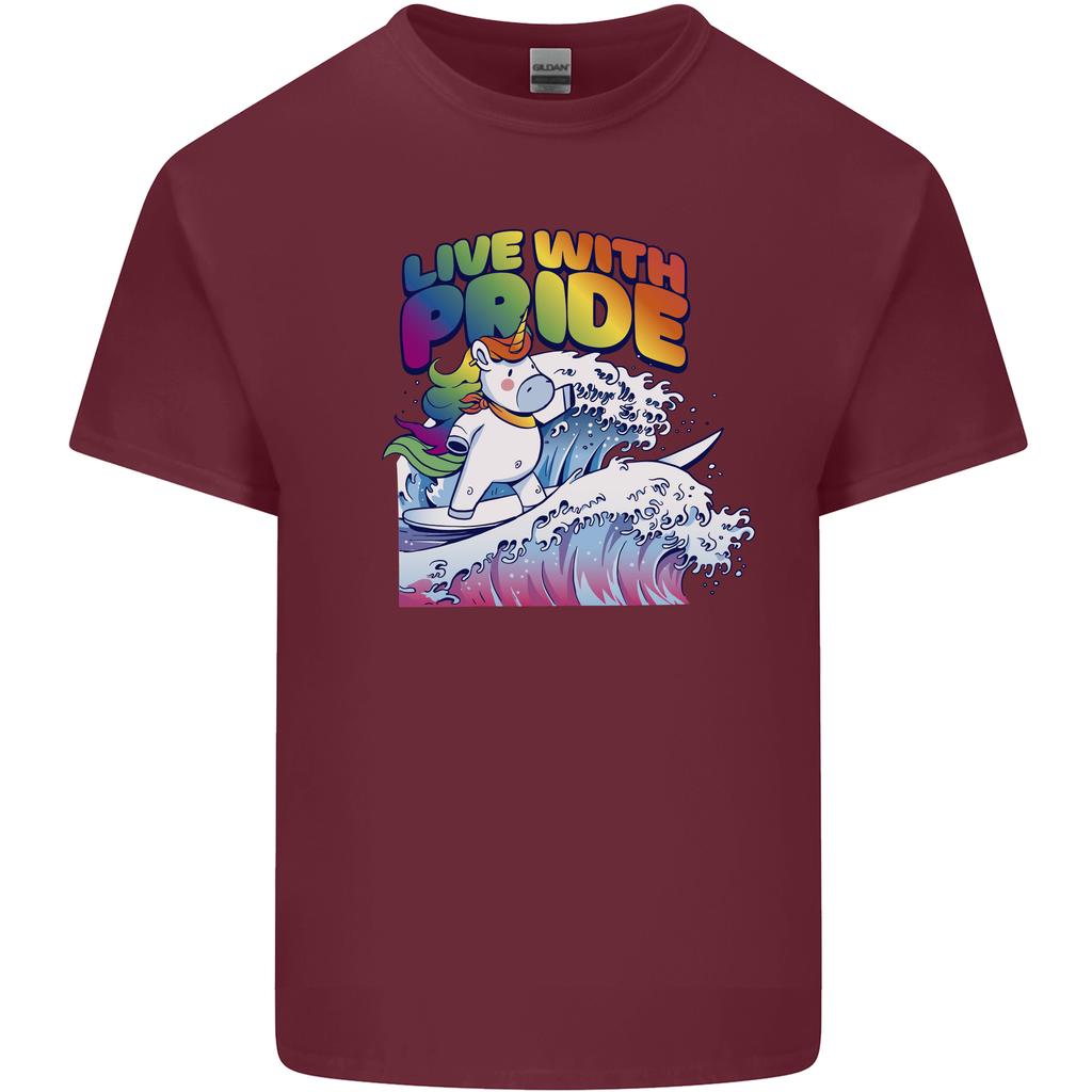 LGBT Live With Pride Unicorn Gay Pride Awareness Unisexs Light Cotton TShirt