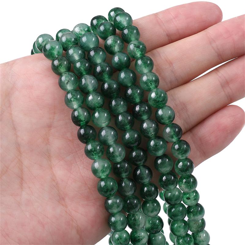 

4/6/8/10 мм бусины из натурального камня Гренн нефрит круглые свободные бусины-разделители для ожерелья, браслета DIY Изготовление ювелирных изделий 8mm 50pcs