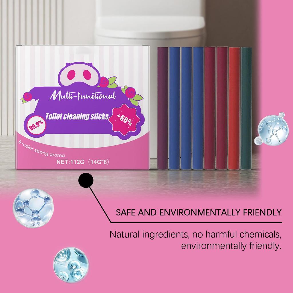 Multifunktionaler konzentrierter Toilettenreinigungsstift, Toilettenreiniger für den Wassertank, Toilettentankreiniger, Reinigungsparfümstift, anhaltende Frische