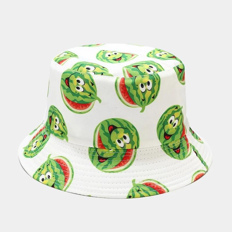 LDSLYJR Spring and Summer Cotton Print Bucket Hat Fisherman Hat Outdoor Travel Sun Cap for Men and Women 303