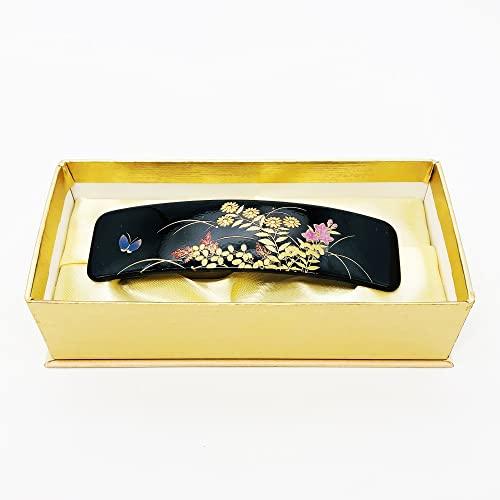 Maeju Lacquerware Lacquerware Barrette Long Rectangular (Small) Kaga (B) 4X-116