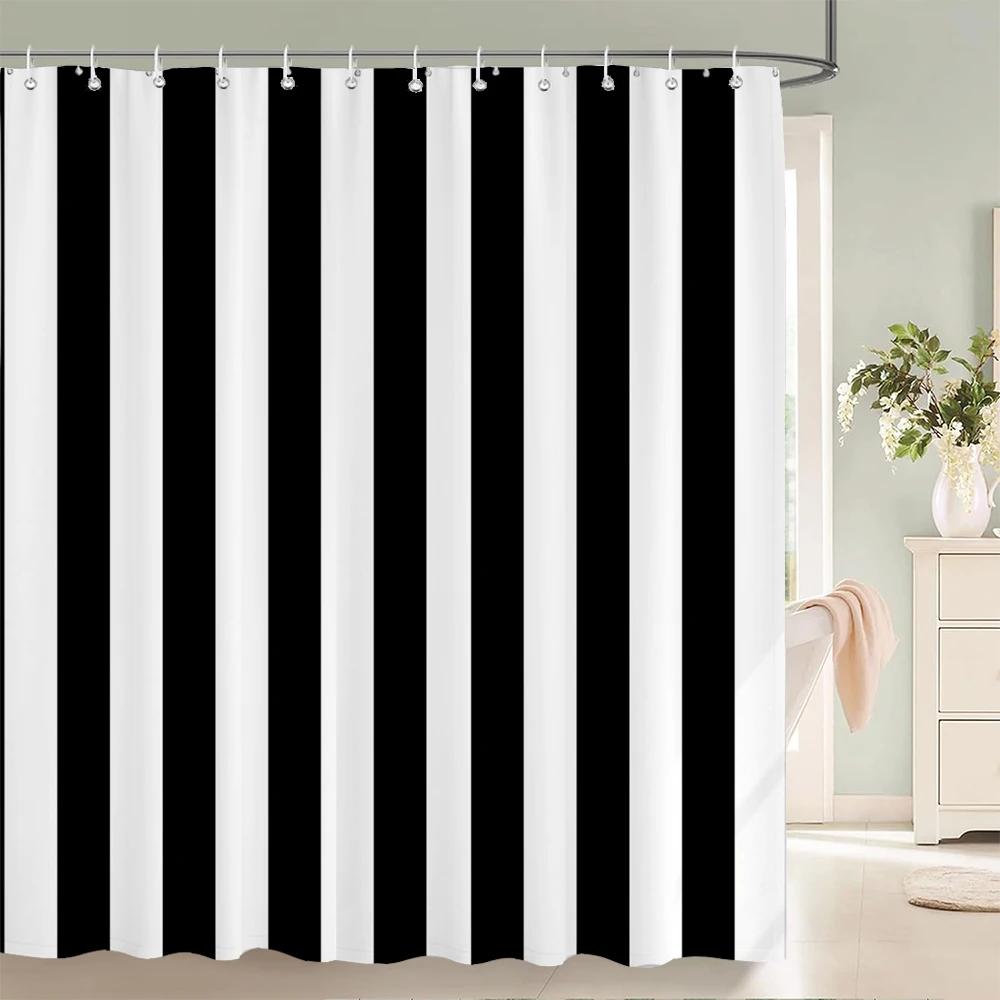 1 Pcs Simplicity style Shower Curtain Black and white Printed Bathroom Curtain Waterproof Polyester Home Decoration Curtain