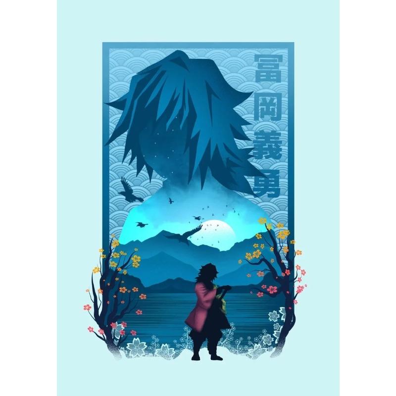 All Hashira Demon Slayer Colorful Poster Picture-in-Picture Canvas Painting Prints Wall Art Pictures for Living Room Home Decor
