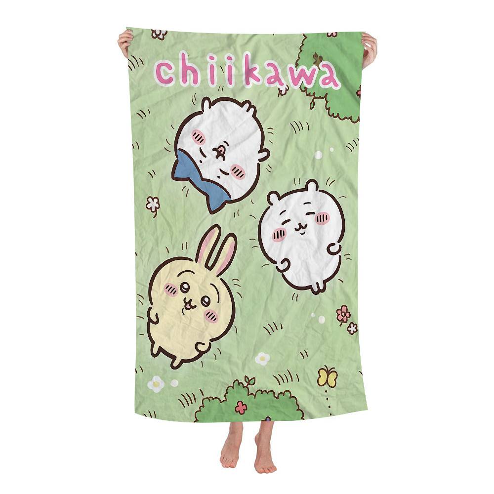 Cute Kawaii C-chii-kawaS Bath Towel Microfiber Soft Water Absorbing Breathable For Girl Kids Decorative Cartoon Beach Towel