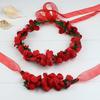 S160707 Artificial Flower Hairband And Bracelet Set Fabric Material For Women And Girls
