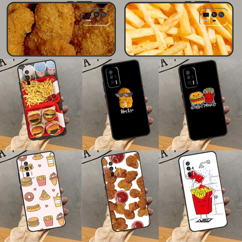 Pommes Burger Pizza Hülle Für Xiaomi 15 14 13 Ultra 11T 12T 13T 14T Pro POCO X7 X6 Pro X3 X5 M6 F5 F6 Pro Cover
