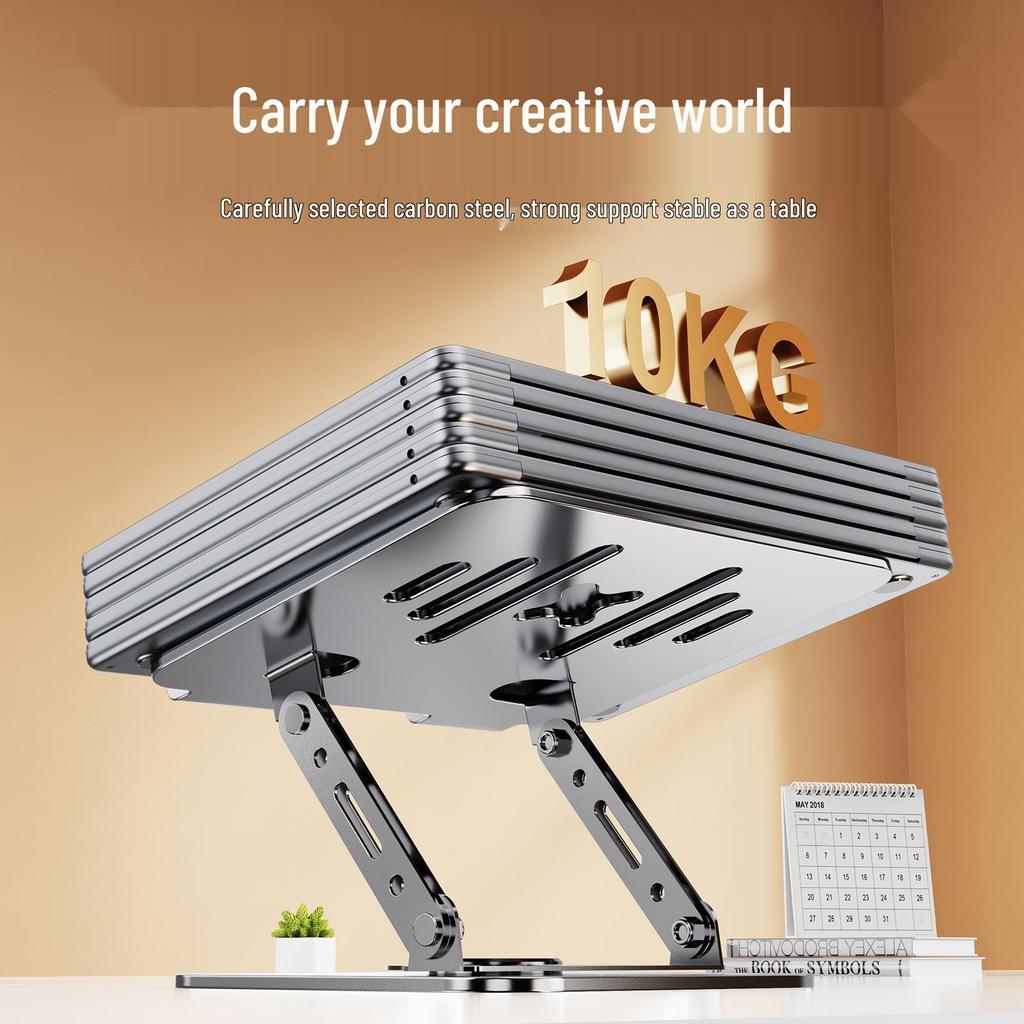 Universal Portable Laptop Stand - Carbon Steel, Non-Slip Silicone, Folding Aluminum Alloy Design