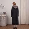 unifree Faux Two-Piece Wool Coat with Knitted Hood
