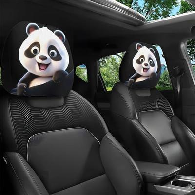 Roztomilý Kreslený Panda Auto Doplňky Potahy Opěrky Hlavy Sada 2 ks Pro Styling Interiéru Auta Dekorace Opěradla