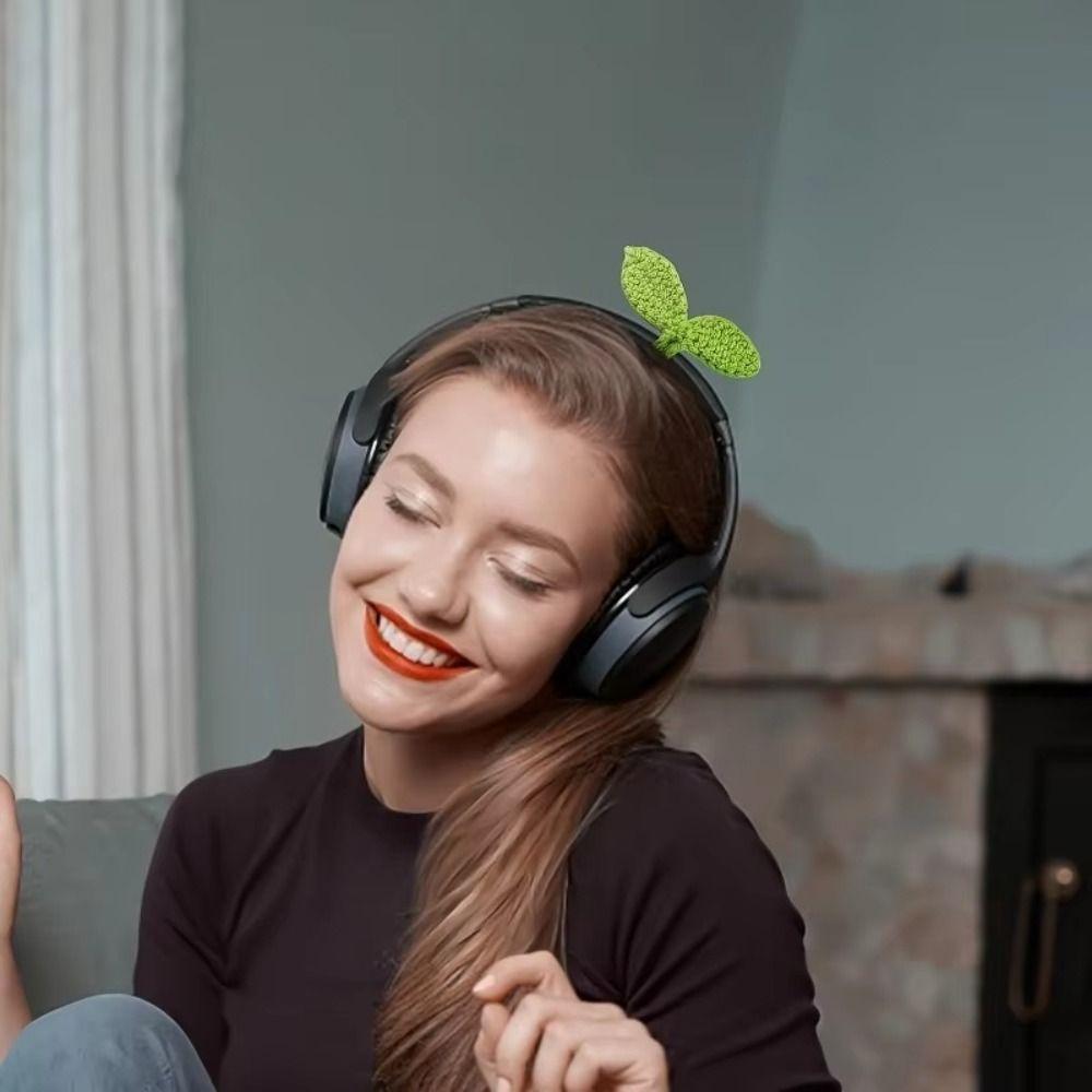 Crochet Leaf Bud Headphone Decor Versatile Cable Tie New Crochet Leaf Sprout