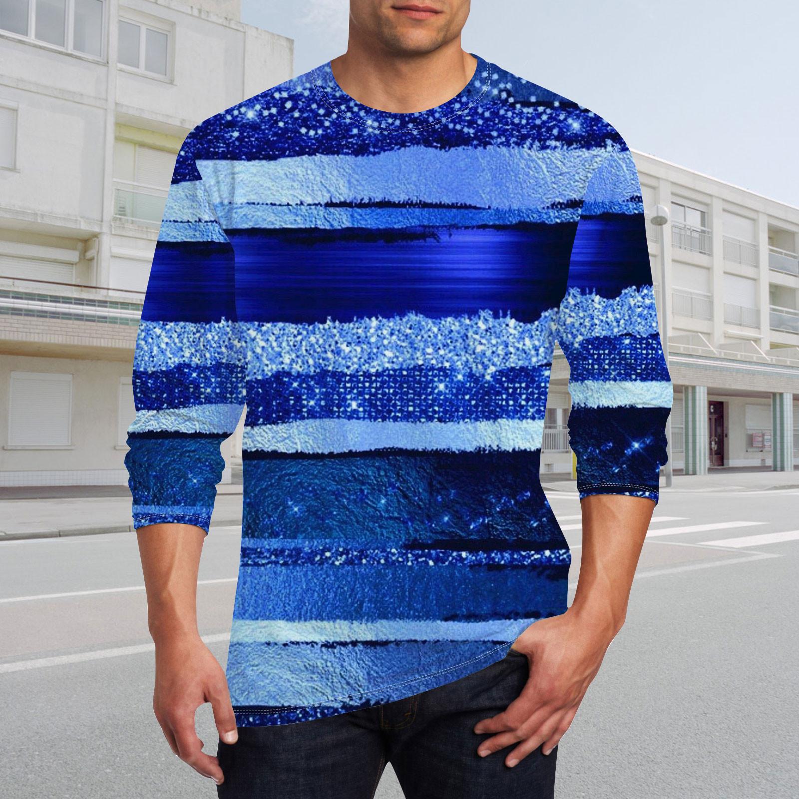 Муж. Футболка Круглый вырез Одежда Одежда На открытом воздухе Длинный рукав С принтом — фото 3