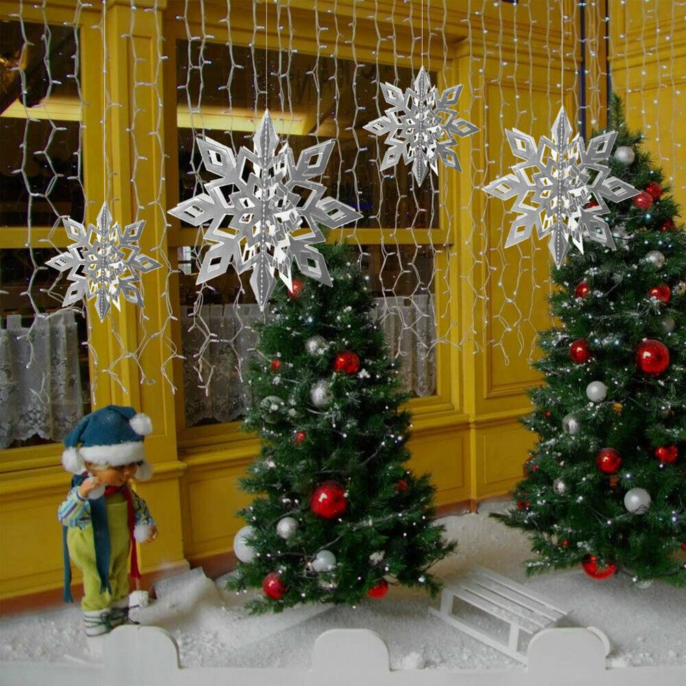 6pcs Christmas 3D Snowflake Charm Christmas Ceiling Decoration For Festive Atmosphere Decoration Festive Decoration