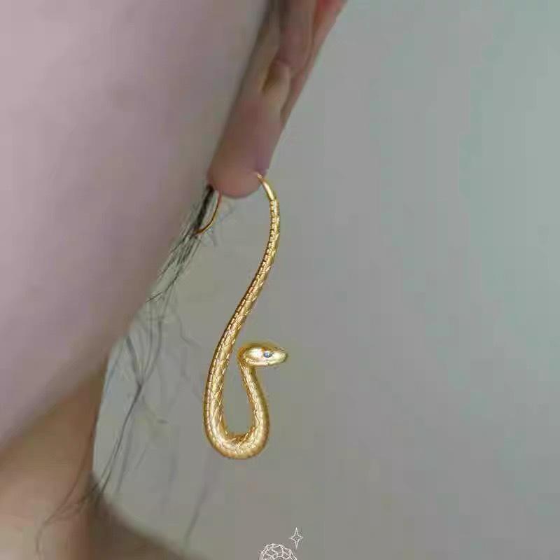 Gold Snake Dangle Earrings for Women Bohemian Vintage Animal Statement Jewelry Party Gift