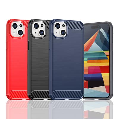 For Cover iPhone 15 Plus Case For iPhone 15 Plus Shockproof Anti-knock Silicone Carbon Fiber Back Case For iPhone 15 Plus Case