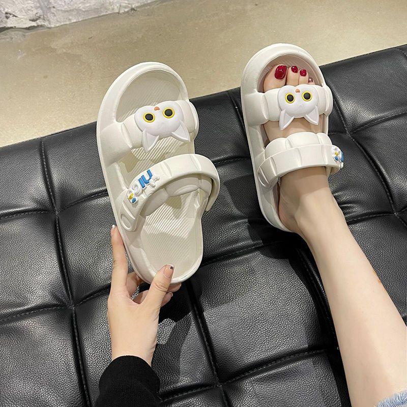 Sandals Female Summer Thickened Soft Bottom Non-slip Anti-odor Dual-use Sandals Cute Students Home Shoes