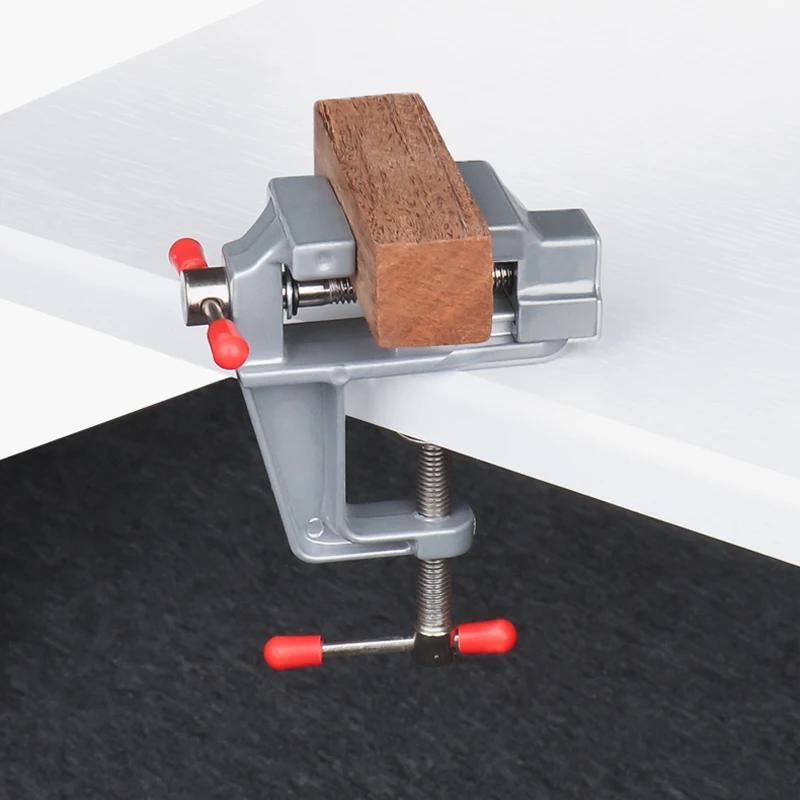 3.5" Aluminum Miniature Mini Bench Vise Muliti-Funcational Small Jewelers Hobby Clamp On Table Flat Pliers Tool Vice
