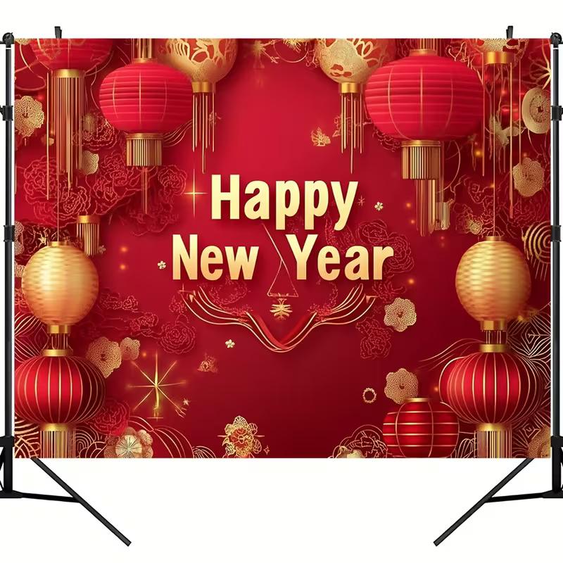 2D Chinese New Year Red Lantern Photo Background Cloth Studio