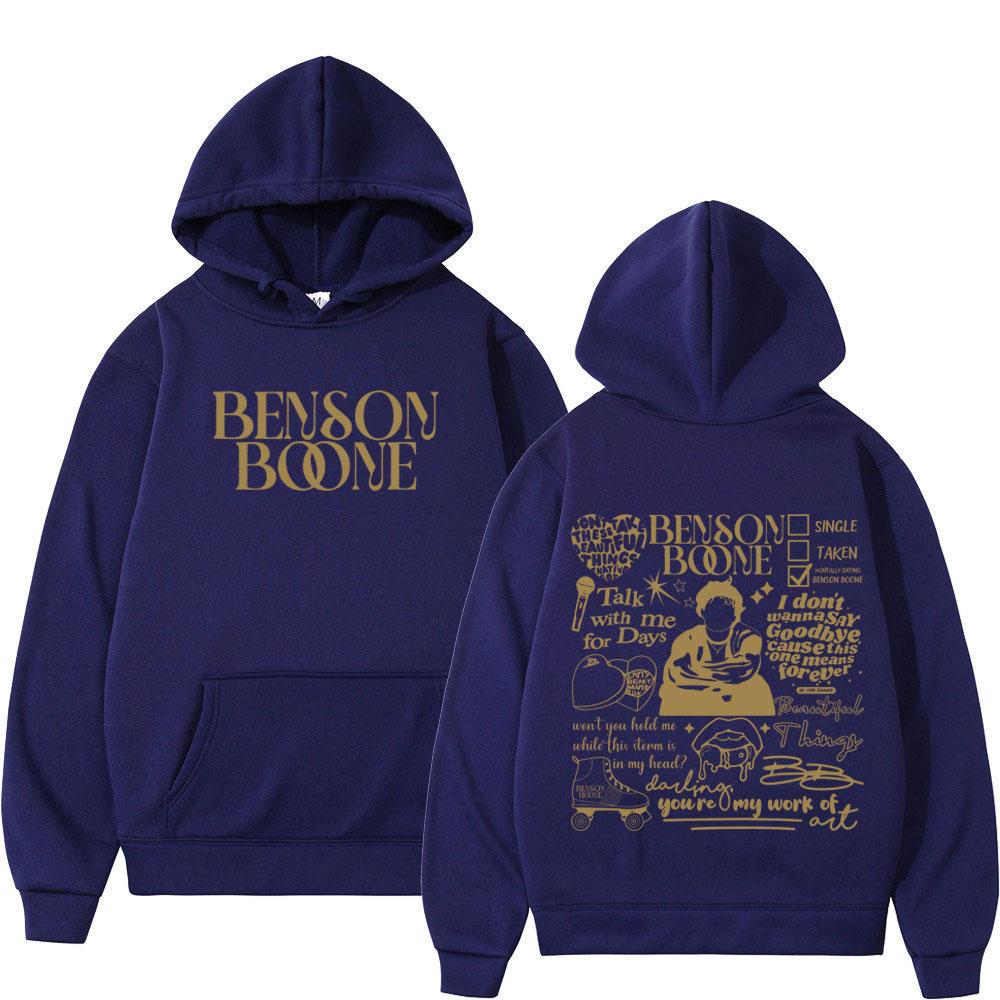Benson Boone American Heart Tour 2025 Hoodies Men Women Fashion Hip Hop Hooded Sweatshirts Oversized Vintage Pullovers Fan Gifts