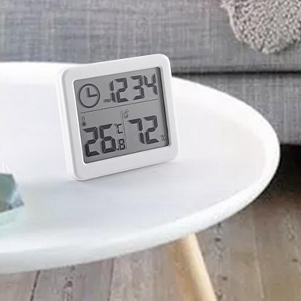 Digital LCD Hygrometer Feuchtigkeitsmesser Zimmer Innen Temperatur Uhr