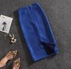 Women's High Waist Midi Pencil Skirt No Stretch Suede Solid Color Back Split Bodycon Career Wrap Skirt