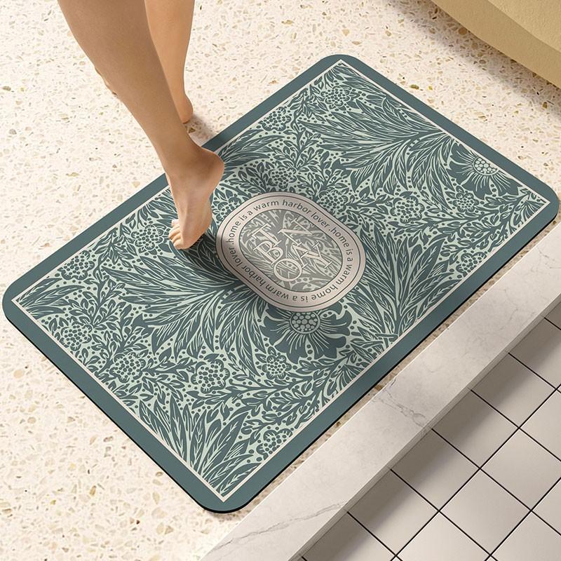 Bathroom Entrance Diatom Mud Floor Mat Semi-circular Anti-slip Quick-drying Foot Mat Bathroom Toilet Door Absorbent Household Carpet