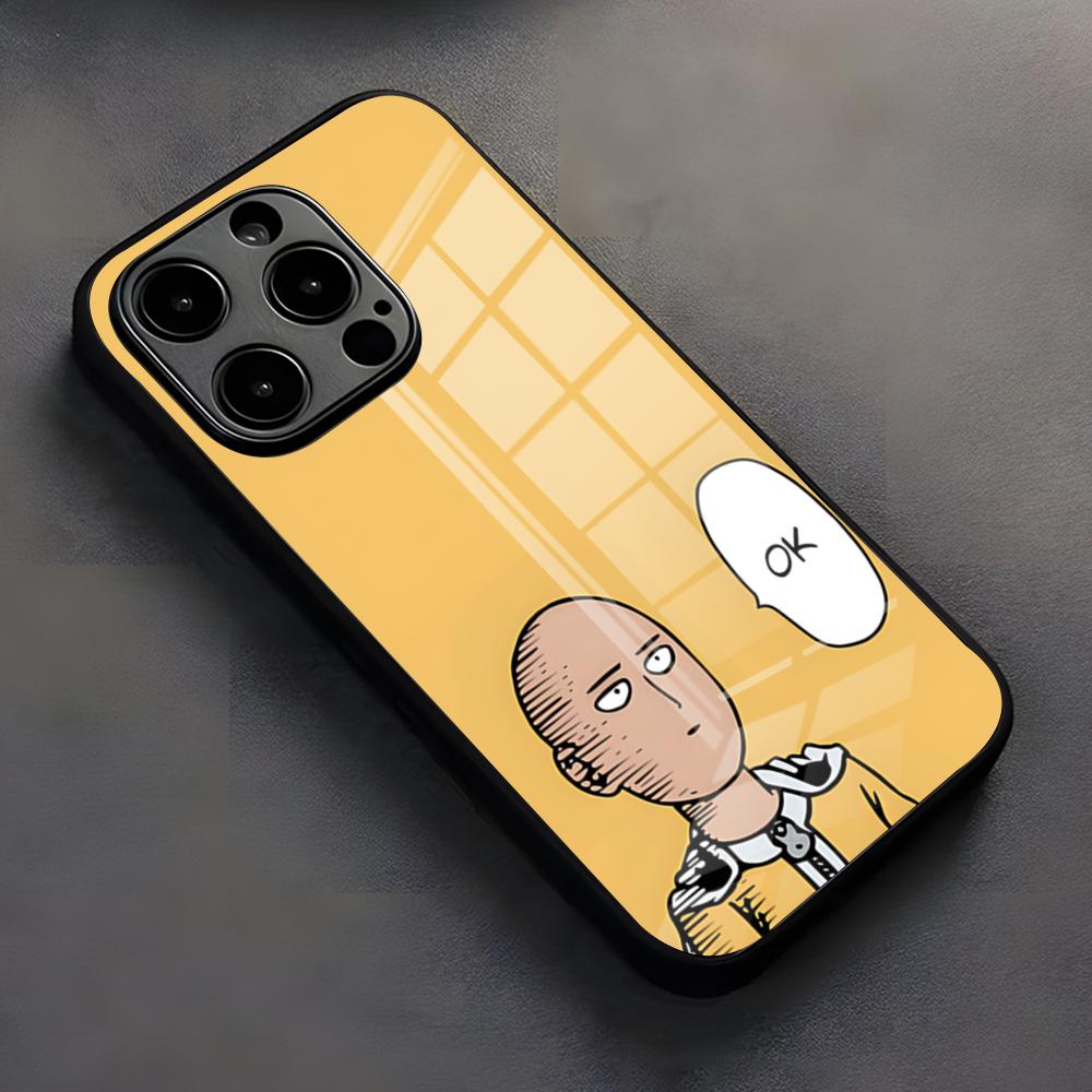 One-Punch Man Phone Case For IPhone 17 Pro Max 16 15 14 Pro Max 13 11 X Xs Xr 8 7Plus glass Cover
