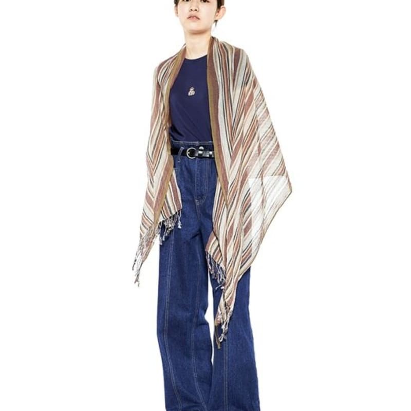 J VINEYARD LINEN STRIPE MIX SCARF