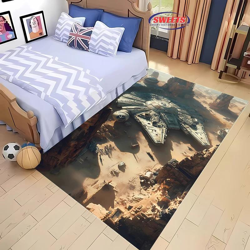 Military Battleship Theme Carpet, Battleship Spaceship Print Living Room Bedroom Mat,Modern Style Rug Battleship Lovers Gift Mat
