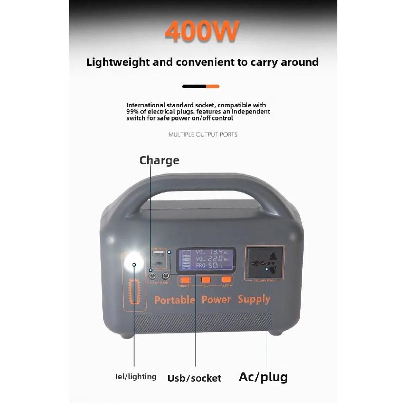 New 400W Portable Power Station 220V 192Wh Power Bank LiFePO4 for Solar Generator Outdoor Energy Camping RV Backup Power Bank
