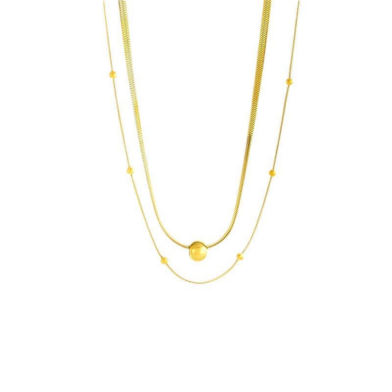 Elegant 18K Gold Titanium Steel Geometric Blade Necklace for Women - High-End Fashion Chain