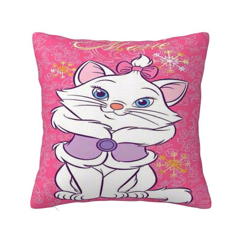 Custom Modern Marie Cat Rose Sofa Cushion Cover Soft Throw Pillow Case