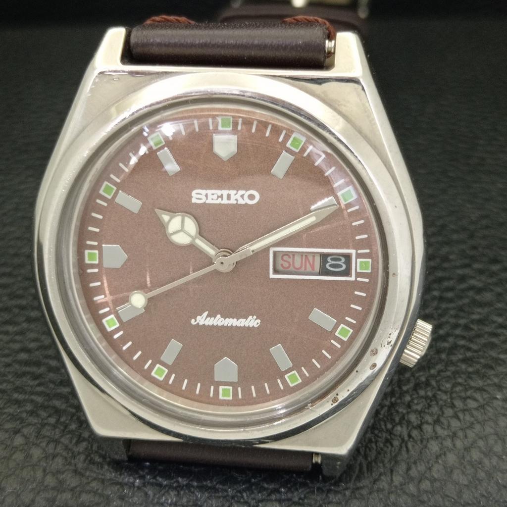 SEIKO AUTOMATIC JAPAN MENS 7009A VINTAGE BROWN COLOR DIAL WATCH a701223-5 R206a-a701223