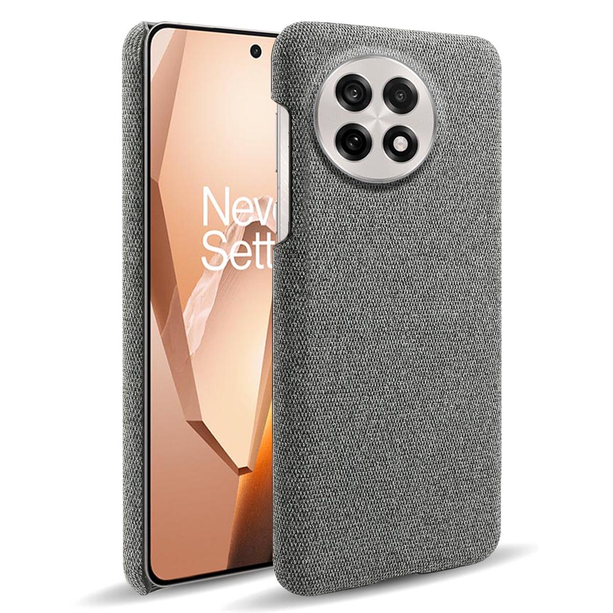 

Phone Case for OnePlus 13R 5G/Ace 5 5G/Ace 5 Pro 5G Cloth Texture Anti-Scratch Protective PC Back Cover Grey