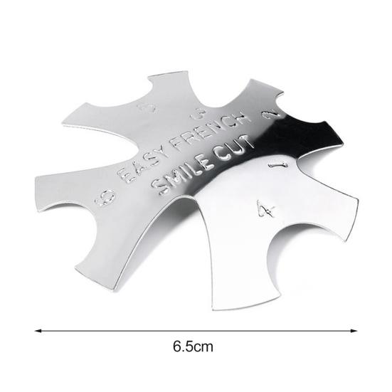 Stainless Steel Nail Cutter Plate French Style Nail Polishing Reusable Manicure Edge Trimmer for Female