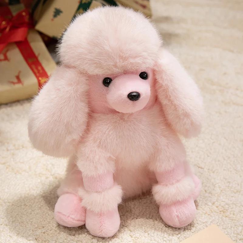 Lifelike Poodle Dog Plush Toys Soft Kawaii Puppy Dolls For Children Girlfriends Creative Dog Model Props Christmas Birthday Gift