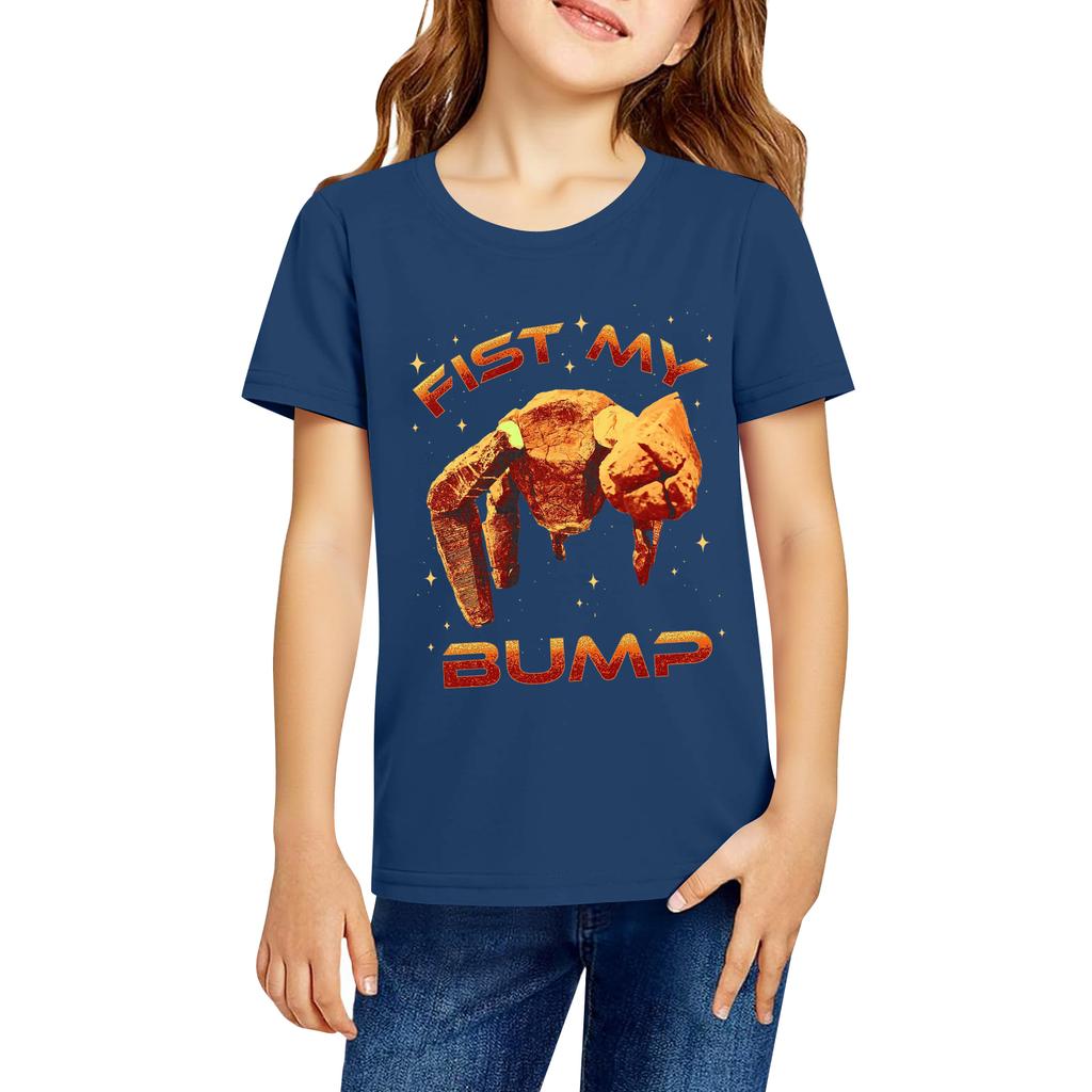 Fashionable Round Neck Short Sleeve Work Clothes Printed Tops For KID Summer Tops