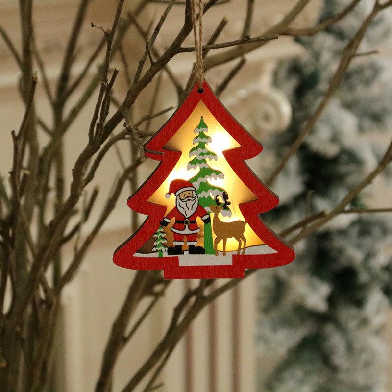 Wooden Luminous Christmas Tree Ornaments – Colored Holiday Decorations & Gifts