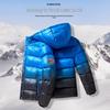 Zimní péřová bunda s kapucí pro chlapce s grafenovým ohřevem – Silný, teplý bavlněný kabát pro starší děti