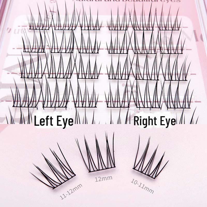 Meiliyue Korean Idol False Eyelashes - Natural Curl, Slender Segmented Clusters