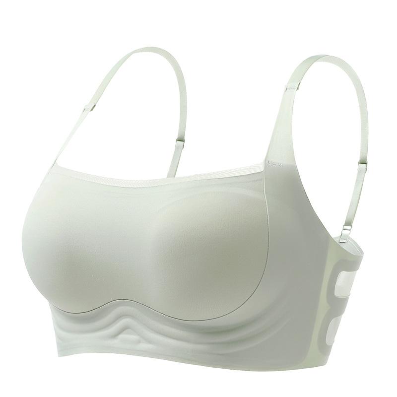 Nahtlose rückenfreie Hollow-Unterwäsche für Damen, gerafftes Oberteil, BH gegen Durchhängen, trägerloser Sport-BH, dünnes Design