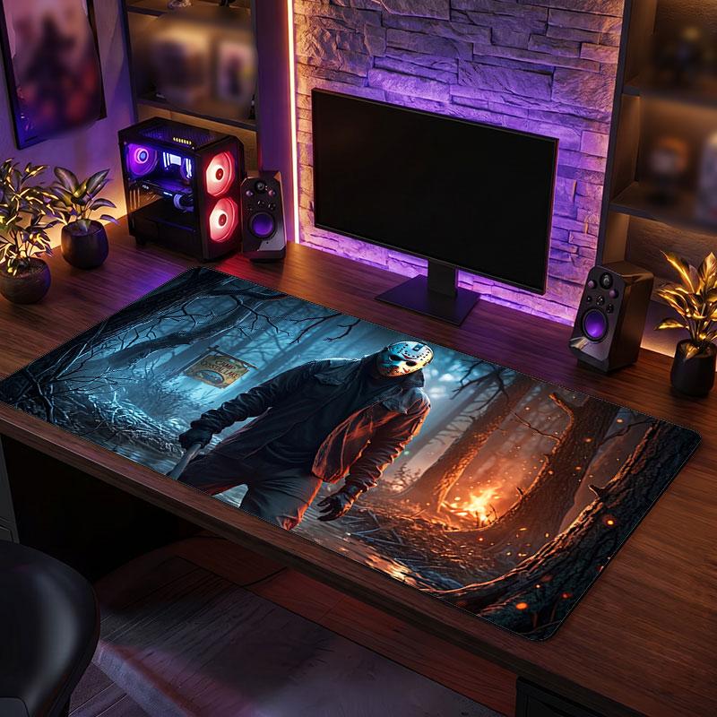 Big Mouse PadFriday the 13th Jason Voorhees Extended Soft Desk Mat Gaming Office Computer Table Decor Mat