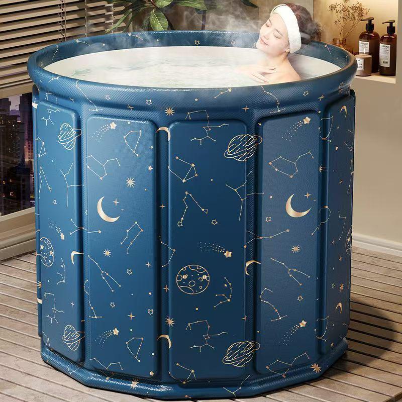 

Очень большая складная ванна для взрослых и детей: Не требующее установки, утолщенное ведро для замачивания и купания Tub + Cushion + Drain Pipe