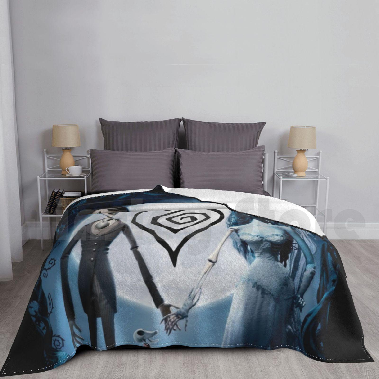 Corpse Wedding In Gothic Fantasy. Blanket Fashion Custom 12 Tim Burton Corpse Bride Gothic Love Dark Size: 75*100cm, Weight: 230 GSM