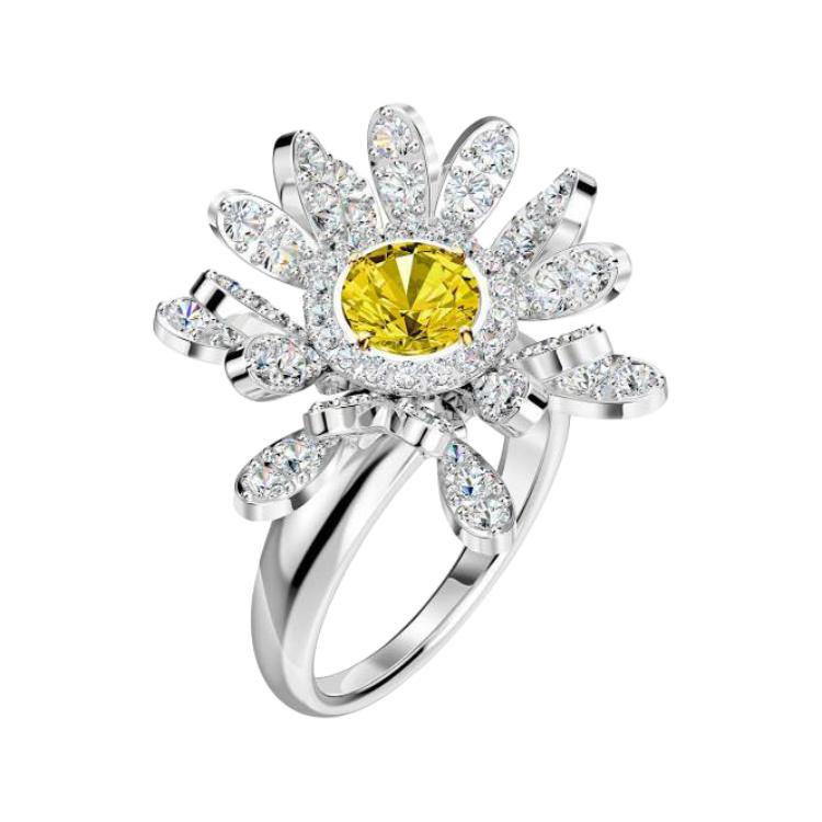 Swarovski Eternal Flower Inlay Design Ring Women ring Silver 5534936 Box (Random Color)