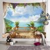 Seaside Balcony Tapestry Background Cloth Hanging Cloth Bedroom Bedside Decorative Wall Cloth Rental Dormitory Tapestry