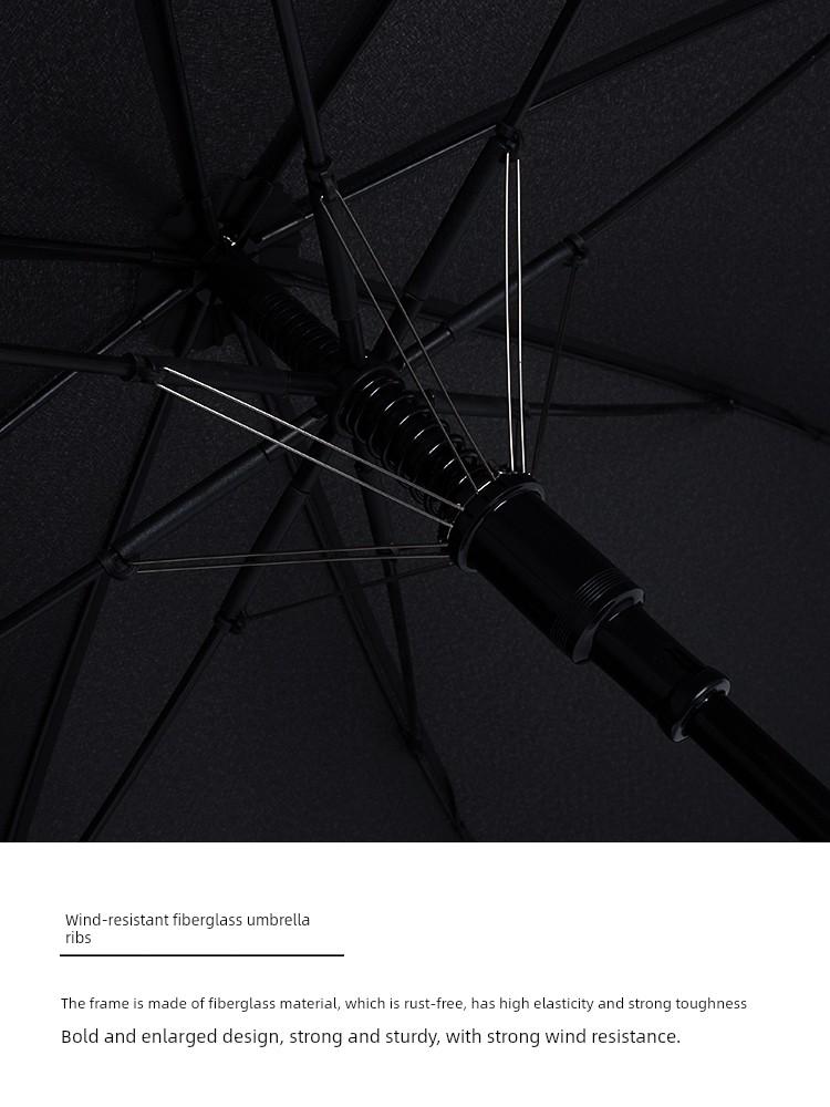 British Retro Style Wooden Curved Handle Extra-Large Reinforced Thickened Sturdy Wind-Resistant Storm-Proof Automatic Long-Handle Umbrella